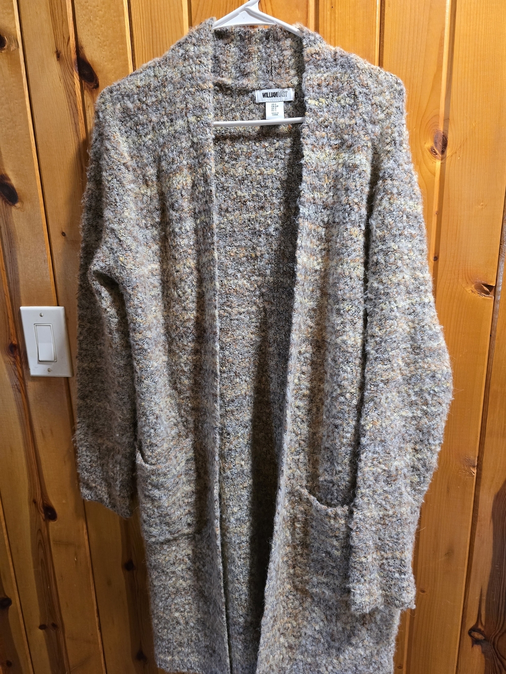 William Rast Multicolor Heathered Open-Front Long Cardigan - Brown Mix